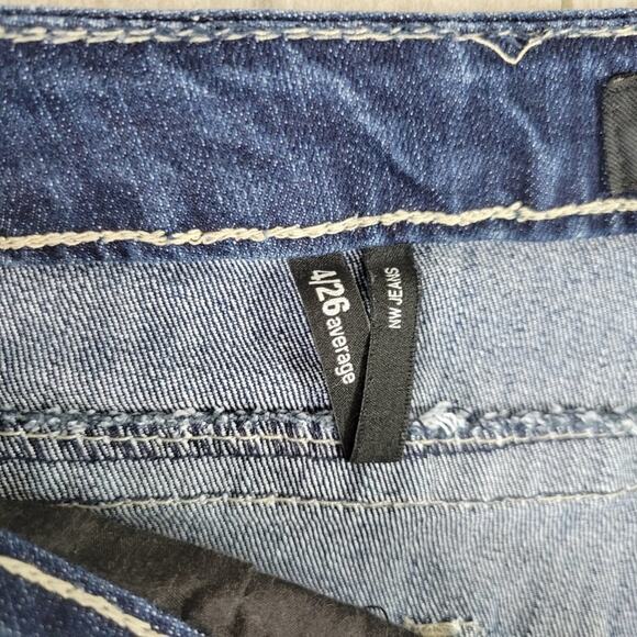 Womens Denim Capri Jeans Embellished Pockets White Stitching Blue Wash - Picture 10 of 13